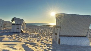 Strandhotel Ostseeblick - Summer Beach chairs in sunshine on the beach of Strandhotel Ostseeblick, seaside resort Heringsdorf