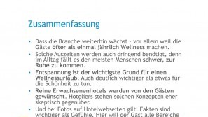 Ergebnisse der Wellness-Trend Umfrage 2016 – Summary Wellness-Trends in 2016 – Summary