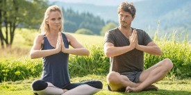 Wellness Jahresthema 2018: Weniger ist mehr - Wellness Hotels & Resorts Mehr Harmonie durch gemeinsames Yoga mit dem Partner im Wellnessurlaub - Wellness Hotels & Resorts