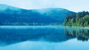 Wellnessurlaub im Schwarzwald erleben Blick auf den morgendlichen Schluchsee im SchwarzSchluchseewald